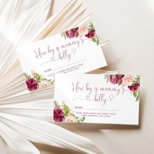 Blush pink burgundy how big is mommy's belly enclosure card