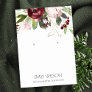 BLUSH PINK BURGUNDY PROTEA FLORAL EARRING DISPLAY BUSINESS CARD