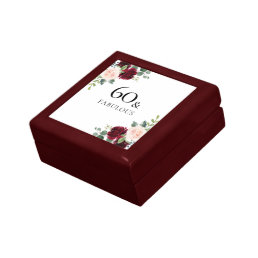 Blush Pink Burgundy Red 60th Birthday Gift Gift Box