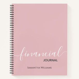 Blush Pink Business Financial Journal Notebook