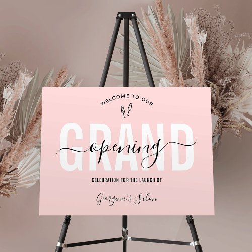 Blush Pink Business Grand Opening Welcome Sign