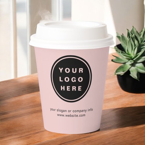 Blush Pink Business Logo Corporate Professional Paper Cups