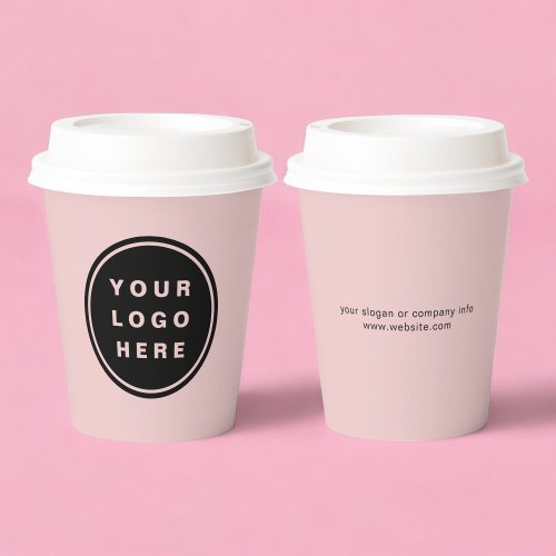 Blush Pink Business Logo Corporate Professional Paper Cups