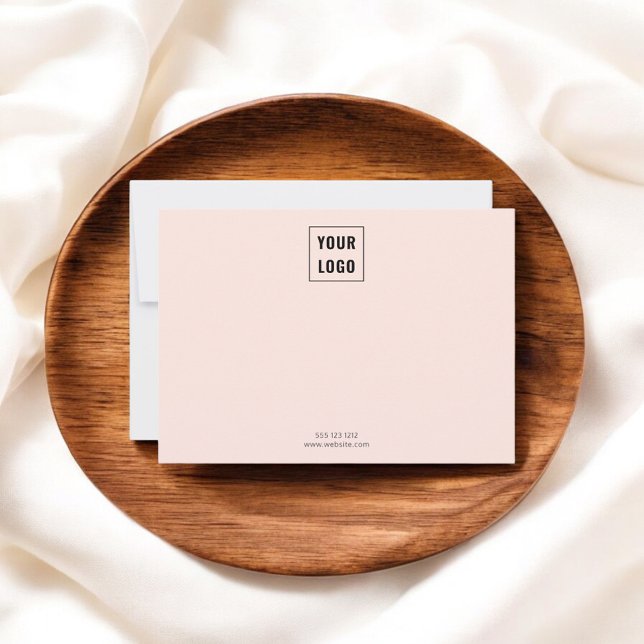 Blush Pink Business Logo Minimalist Note Card (Creator Uploaded)