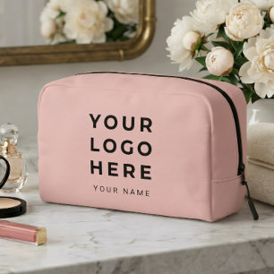 Blush Pink Business Logo Name Instagram Travel Dopp Kit