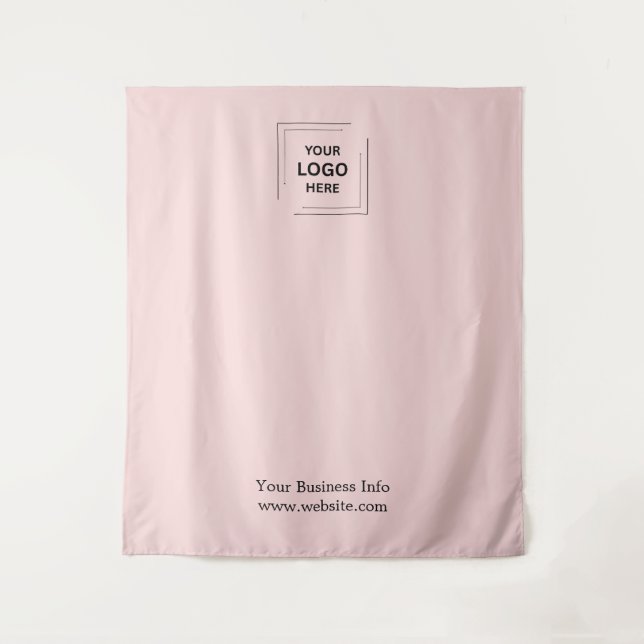 Blush Pink Business Logo Photo Backdrop (Front)
