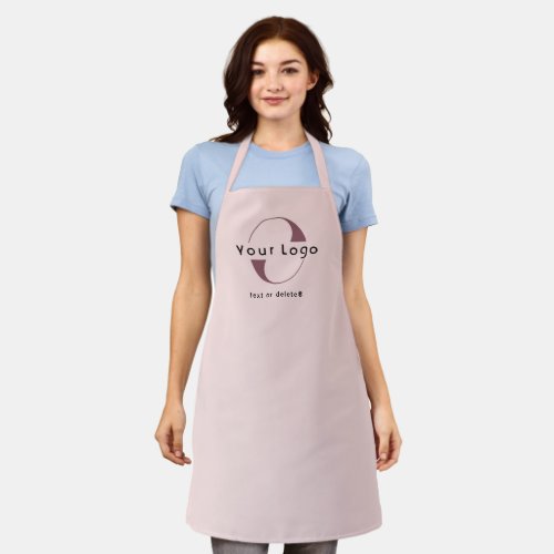 Blush pink Business logo  text Company brand Long Apron