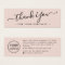 Blush pink business logo thank you insert card