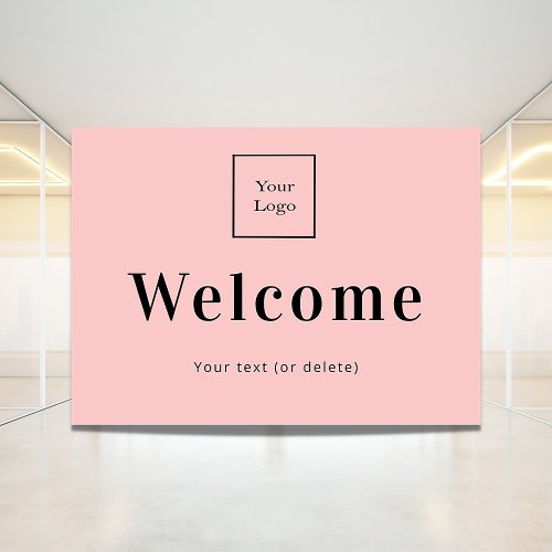 Blush pink business logo welcome window cling