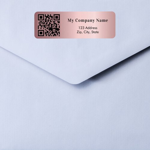 Blush pink business qr code return address label