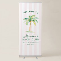 Blush Pink Cabana Stripes Palm Bach Club Welcome
