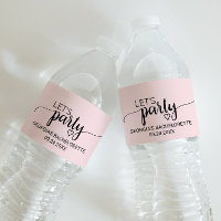 Blush Pink Calligraphy "Let's Party" Bachelorette