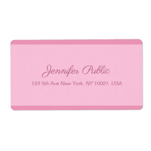Blush Pink Calligraphy Script Elegant Shipping Label