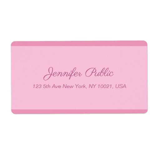 Blush Pink Calligraphy Script Elegant Shipping Label