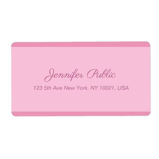 Blush Pink Calligraphy Script Elegant Shipping Label (Front)