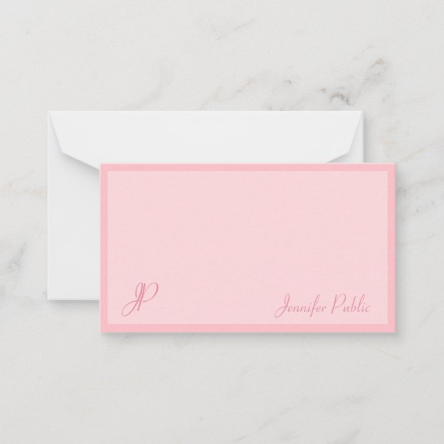 Blush Pink Calligraphy Script Monogram Template (Front)