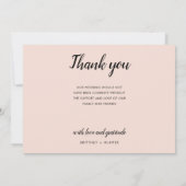 Blush Pink Calligraphy Script Photo Collage Thank You Card | Zazzle