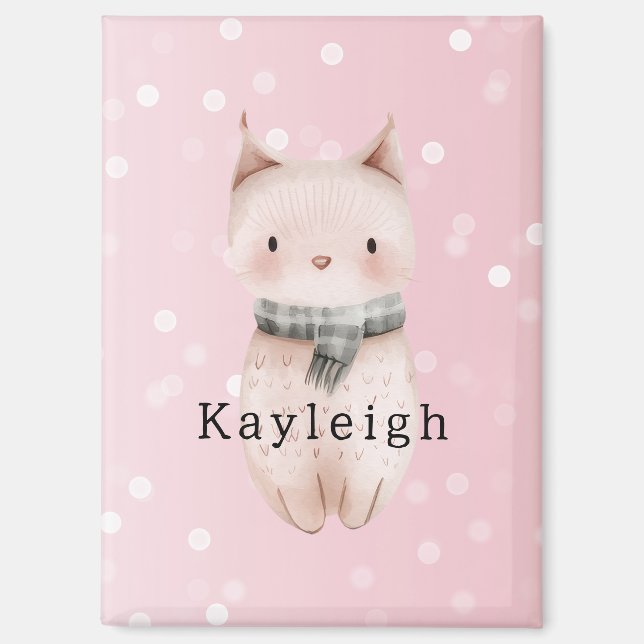 Blush Pink Cat Confetti Dots   Magnet (Front)