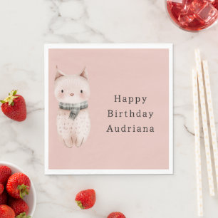 Blush Pink Cats Napkins