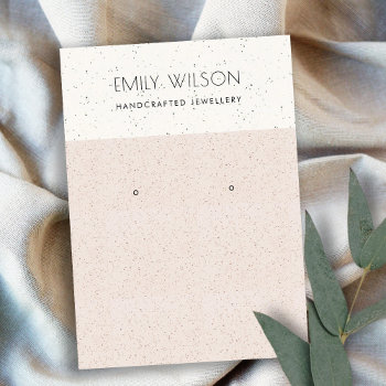 Blush Pink Ceramic Texture Earring Display Logo Business Card by YellowFebPaperie at Zazzle