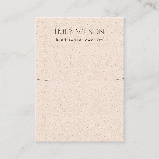 Blush Pink Ceramic Texture Necklace Band Display Business Card (Front)