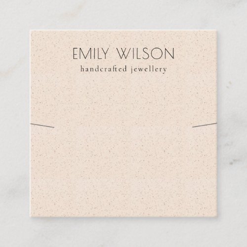 Blush Pink Ceramic Texture Necklace Band Display Square Business Card