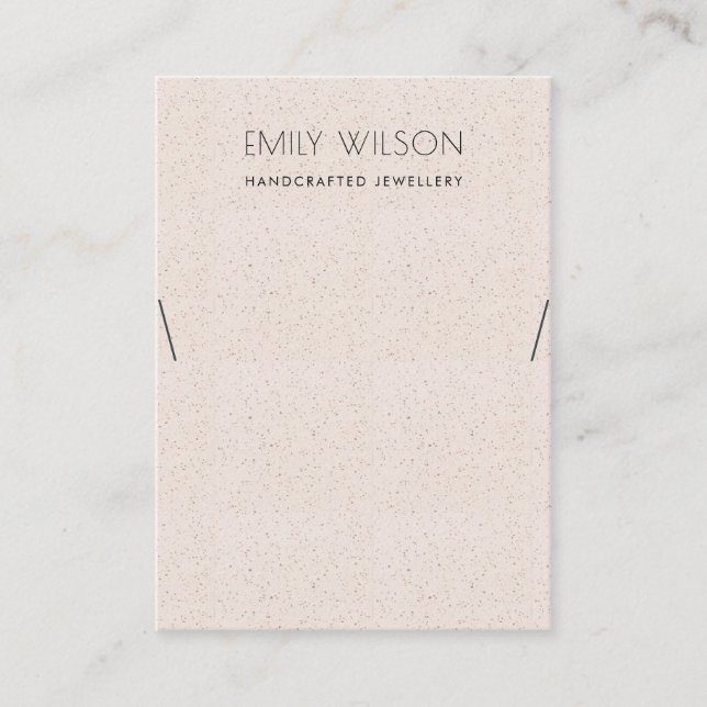 BLUSH PINK CERAMIC TEXTURE NECKLACE DISPLAY LOGO BUSINESS CARD (Front)