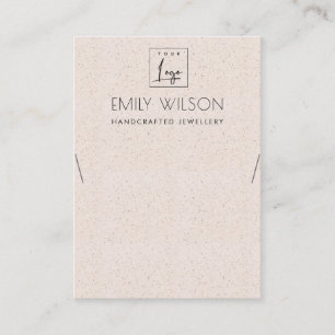BLUSH PINK CERAMIC TEXTURE NECKLACE DISPLAY LOGO BUSINESS CARD