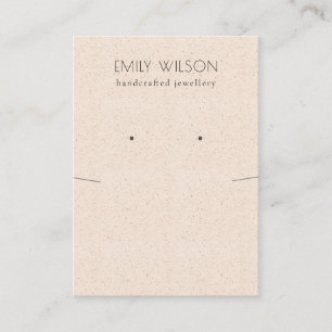 Blush Pink Ceramic Texture Necklace Earing Display Business Card