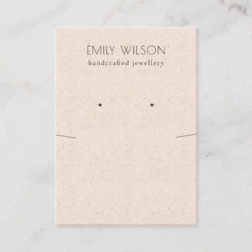 Blush Pink Ceramic Texture Necklace Earing Display Business Card