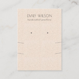Blush Pink Ceramic Texture Necklace Earing Display Business Card