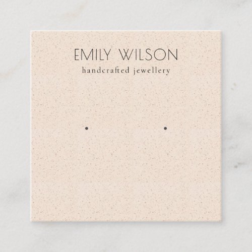 Blush Pink Ceramic Texture Stud Earring Display Square Business Card