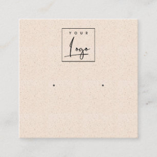 Blush Pink Ceramic Texture Stud Earring Display Square Business Card