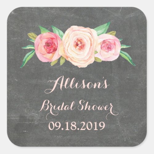 Blush Pink Chalkboard Bridal Shower Favor Tag