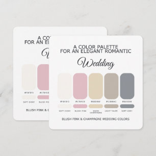 Blush Pink Champagne Wedding Color Palette Card