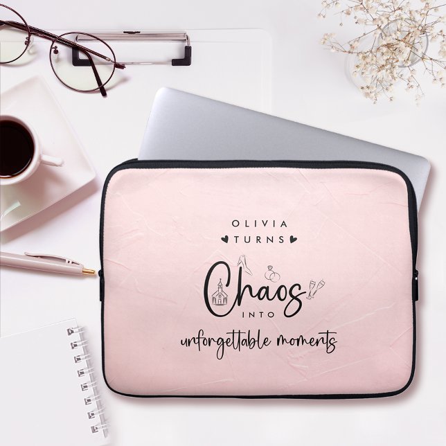 Blush Pink Chaos Coordinator Laptop Sleeve (Creator Uploaded)