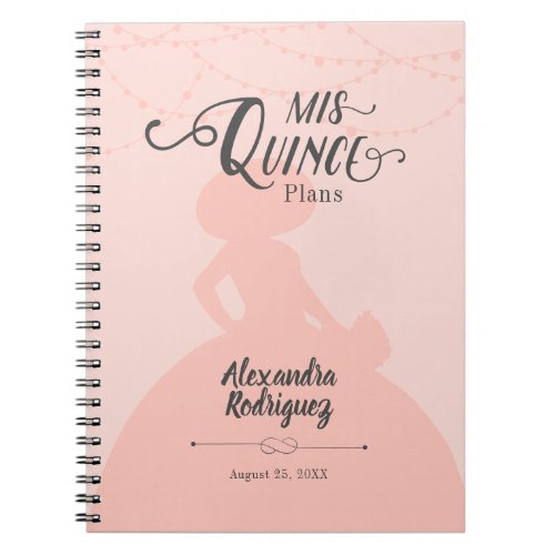 Blush Pink Charro Silhouette Quinceanera Notebook