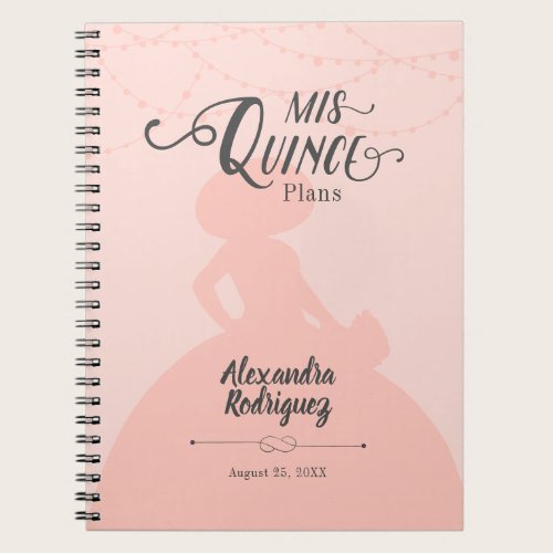 Blush Pink Charro Silhouette Quinceanera Notebook