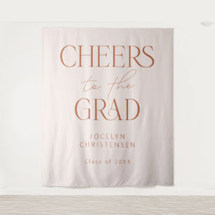 Blush Pink Cheers to the Grad Photo Backdrop