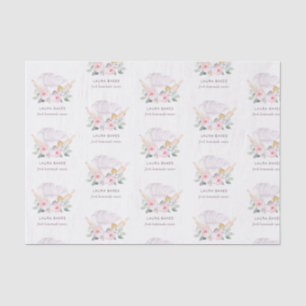 Blush Pink Chef Hat Catering Floral Roller Tissue Paper