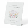Blush Pink Chef Hat Floral Recipe Card Baby Shower Pedestal Sign