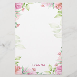 Blush Pink Cherry Blossom Personalized Stationery