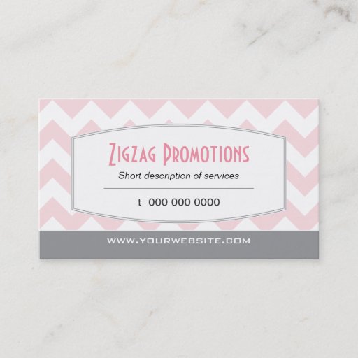 Customizable Blush Pink Chevron Business Card