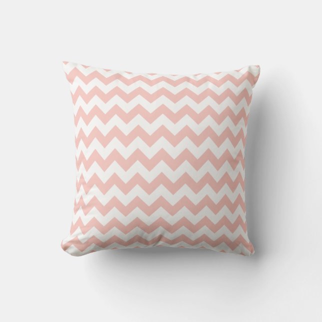 Blush Pink Chevron Throw Pillow (Front)