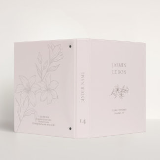 Blush Pink | Chic Minimalist Floral Binder