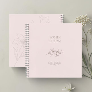 Blush Pink | Chic Minimalist Floral  Notebook