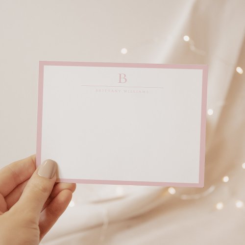 Blush Pink Chic Modern Stationery Classic  Note Card