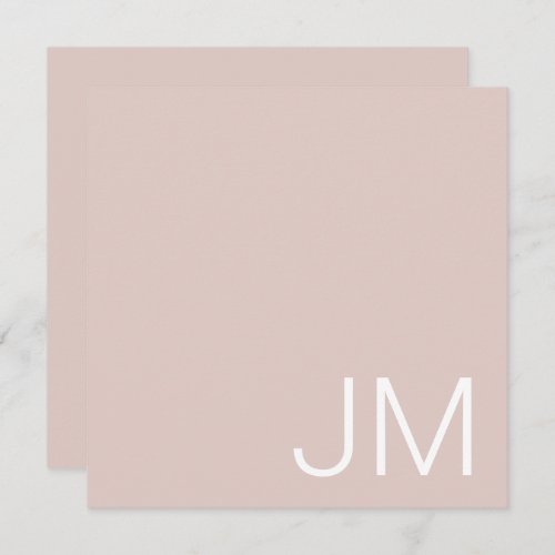 Blush Pink Chic Monogrammed Oversized Initials Note Card