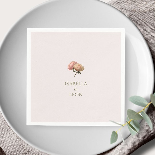 Blush Pink | Chic Rose Wedding  Napkins (Creator Uploaded)