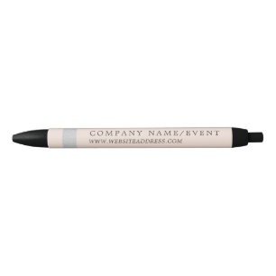 Blush Pink, Chic Silver Foil Stripe, Company/Event Pen